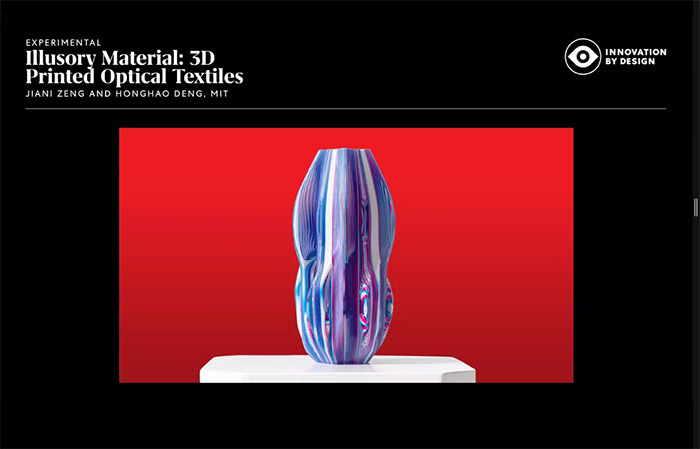 Experimental: Illusory Material: 3D Printed Optical Textiles / Jiani Zeng, Honghao Deng and Mit